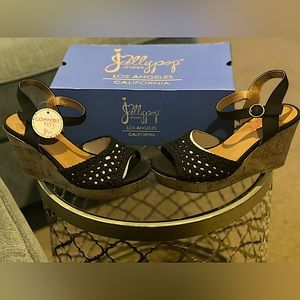 Jellypop Black Canvas, Comfort Fit, Wedges